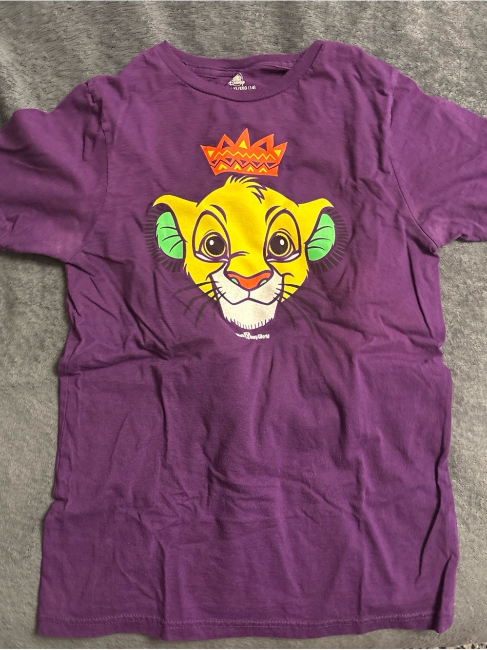 Disney Purple Short-Sleeve Tee with Colorful Lion Face